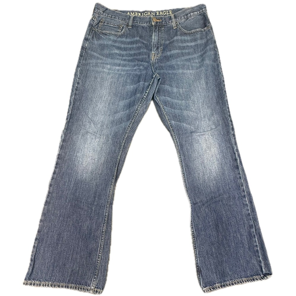 American Eagle Jeans Mens 36x32 Blue Bootcut Medium Wash Denim 100% Cotton